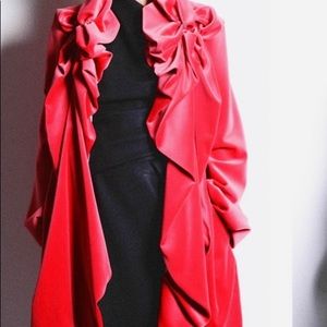 David Szeto velvet jacket with ruched accents